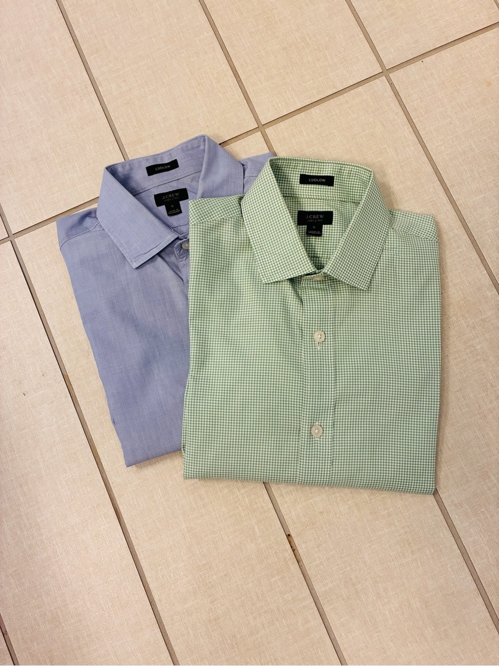 Set of 2 - J. Crew Ludlow Spread Collar Cottin Poplin Dress Shirt S $148